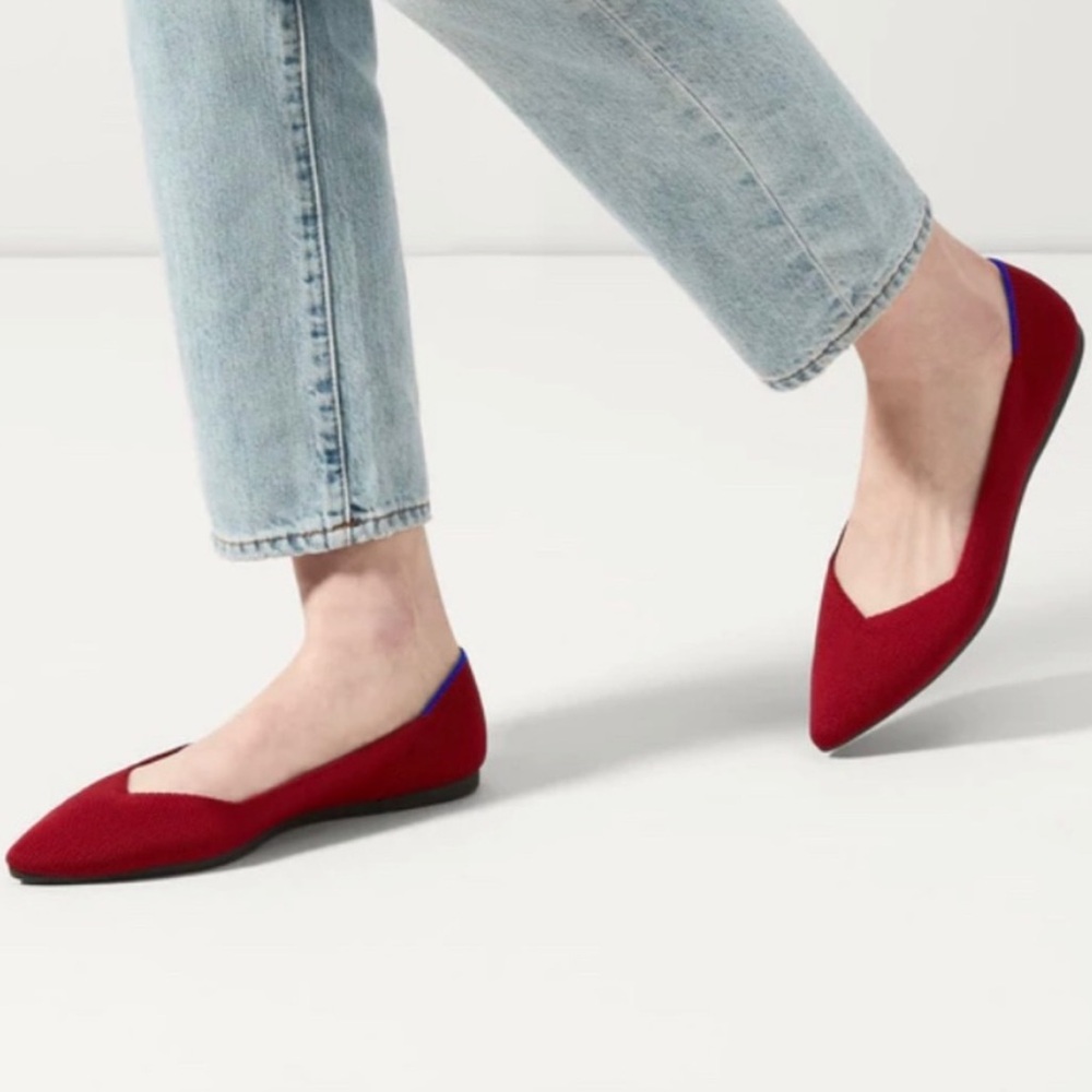 Rothy's The Point Ballet Flat Slip-On Lightweight Red